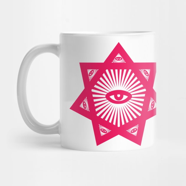 Heptagram 7 Sided Star With All Seeing Eye Scared Geometry by Nonstop Shirts